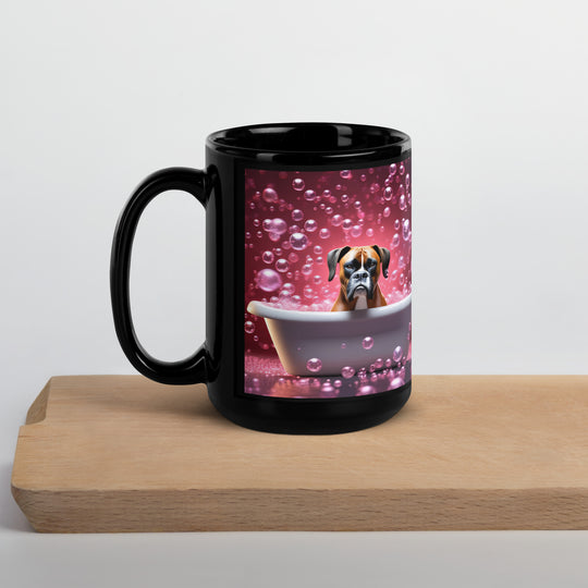 Boxer Romantic- Black Glossy Mug v3