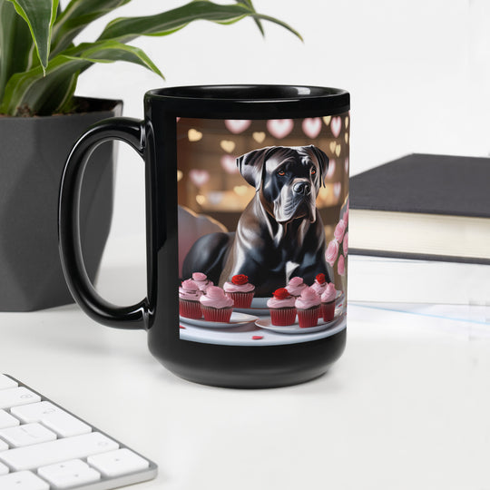 Cane Corso Romantic- Black Glossy Mug