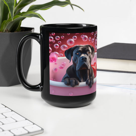 Cane Corso Romantic- Black Glossy Mug v2