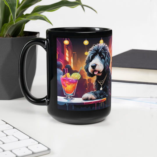 Bernedoodle General- Black Glossy Mug v4