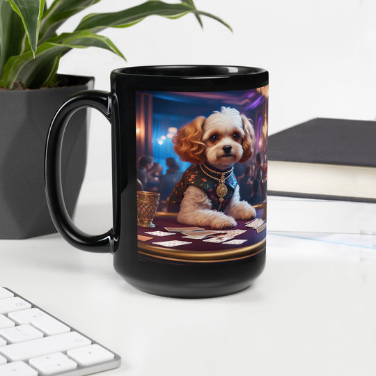 Cavapoo General- Black Glossy Mug v29