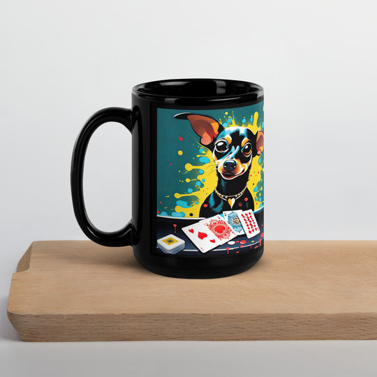 Chiweenie General- Black Glossy Mug v6