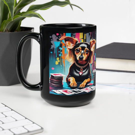 Chiweenie General- Black Glossy Mug v9