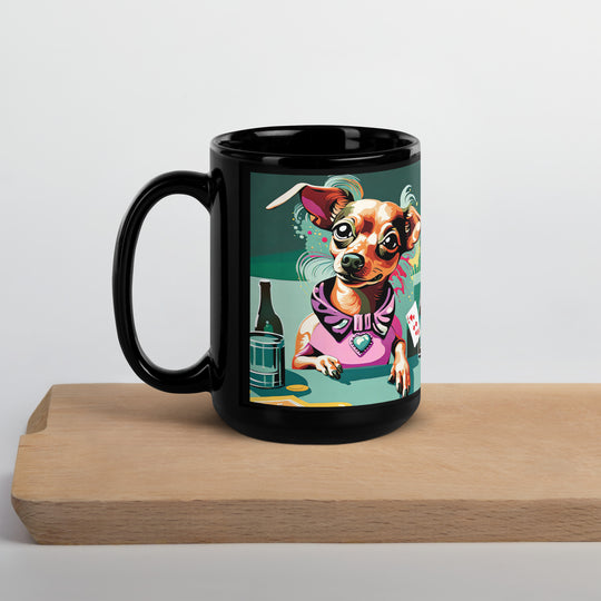 Chiweenie General- Black Glossy Mug v14