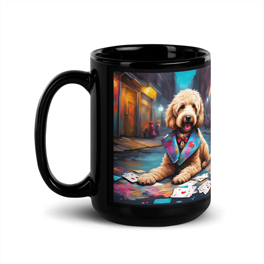 Goldendoodle- Black Glossy Mug v19