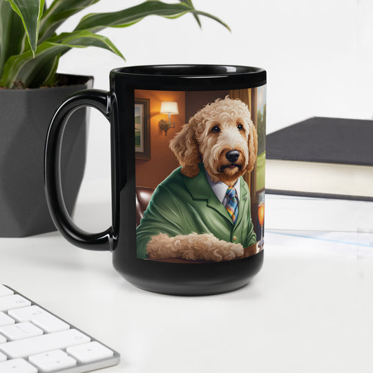 Goldendoodle- Black Glossy Mug v22
