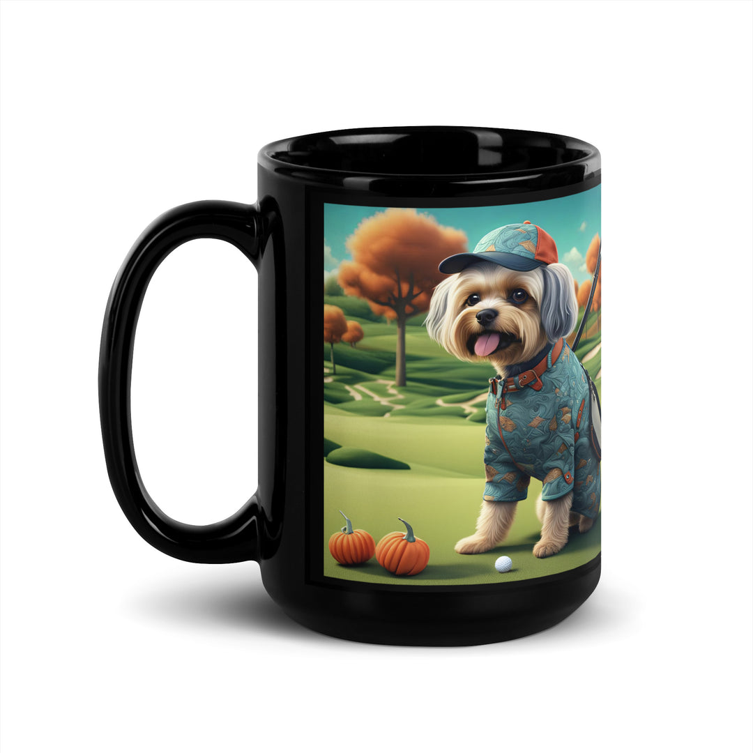 Pekapoo Golfer- Black Glossy Mug v8