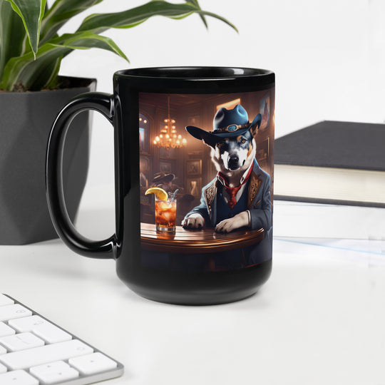 Texas Heeler General- Black Glossy Mug v3