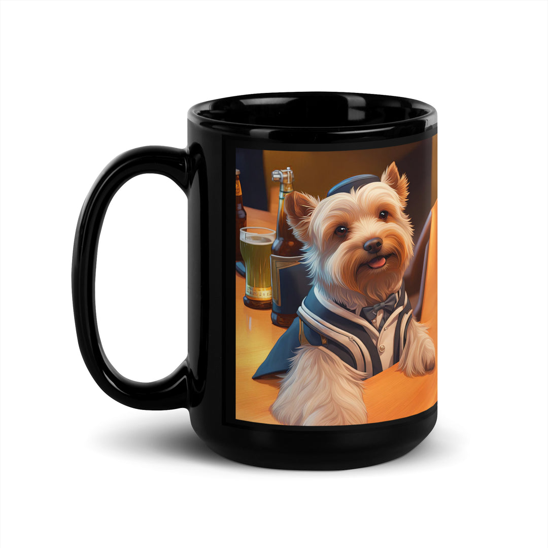 Yorkipoo General- Black Glossy Mug