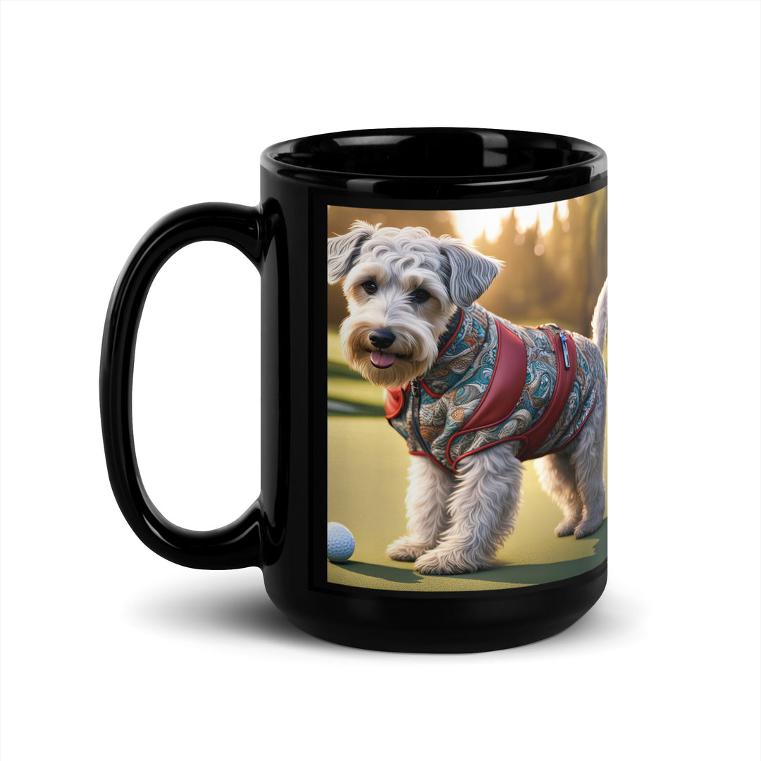 Schnoodle Golfer- Black Glossy Mug v10