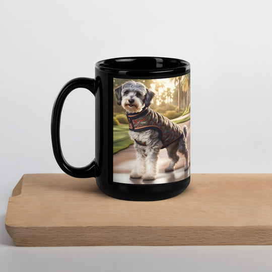 Schnoodle Golfer- Black Glossy Mug v11