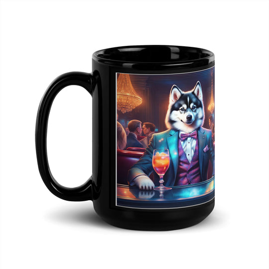 Pomsky General- Black Glossy Mug v12