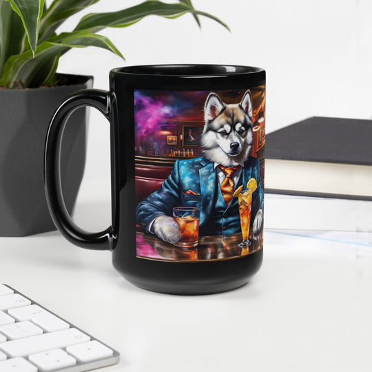 Pomsky General- Black Glossy Mug v13