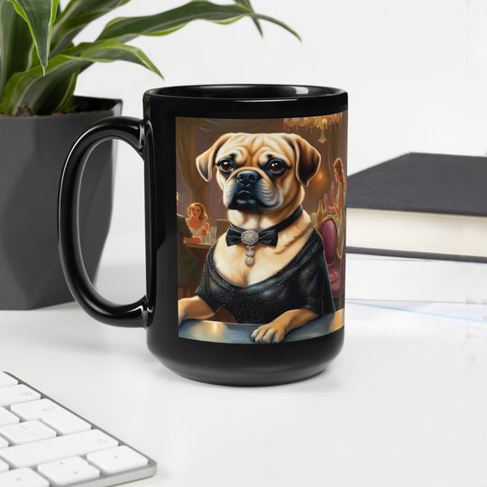 Puggle General- Black Glossy Mug v16