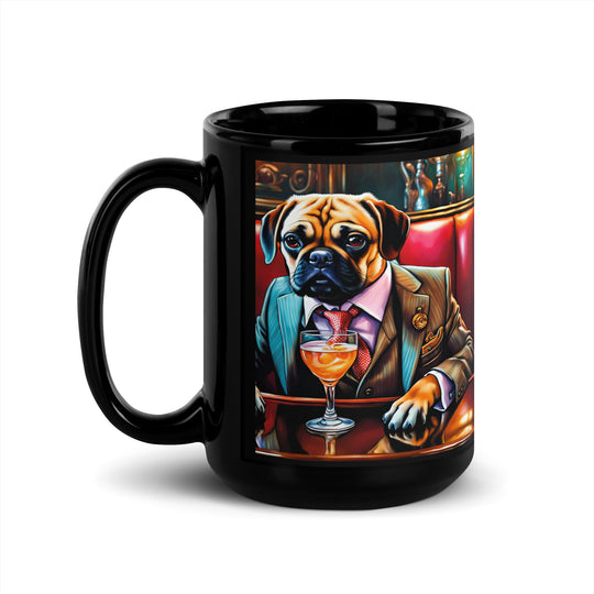 Puggle General- Black Glossy Mug v8