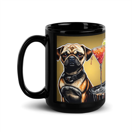 Puggle General- Black Glossy Mug v17