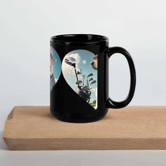 Black Glossy Mug-Labrador Retriever Golfer