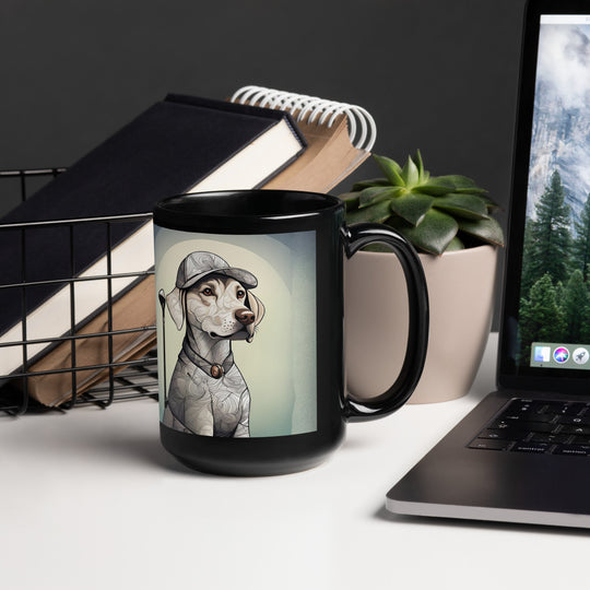 Black Glossy Mug-Labrador Retriever Golfer V22