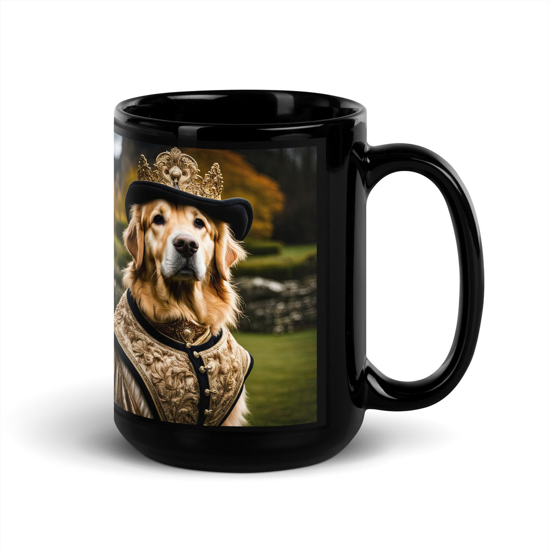 Golden Retriever- Black Glossy Mug