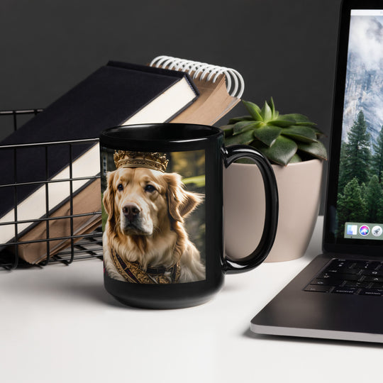 Golden Retriever- Black Glossy Mug v2