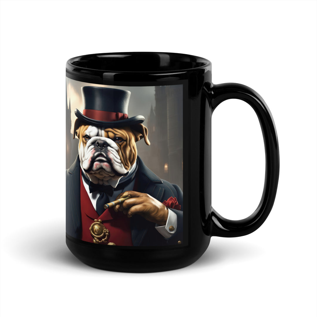 Bulldog- Black Glossy Mug