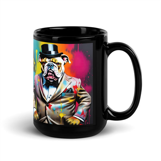 Bulldog- Black Glossy Mug v3