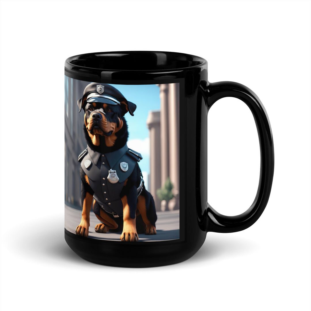 Rottweiler- Black Glossy Mug V3