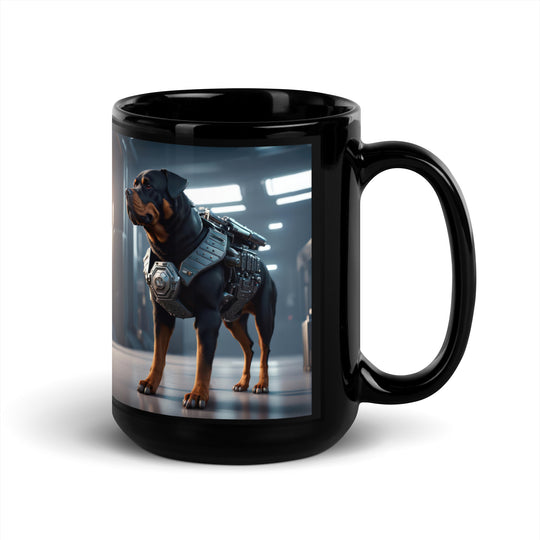 Rottweiler- Black Glossy Mug V4