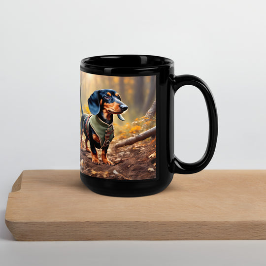 Dachshund- Black Glossy Mug v3