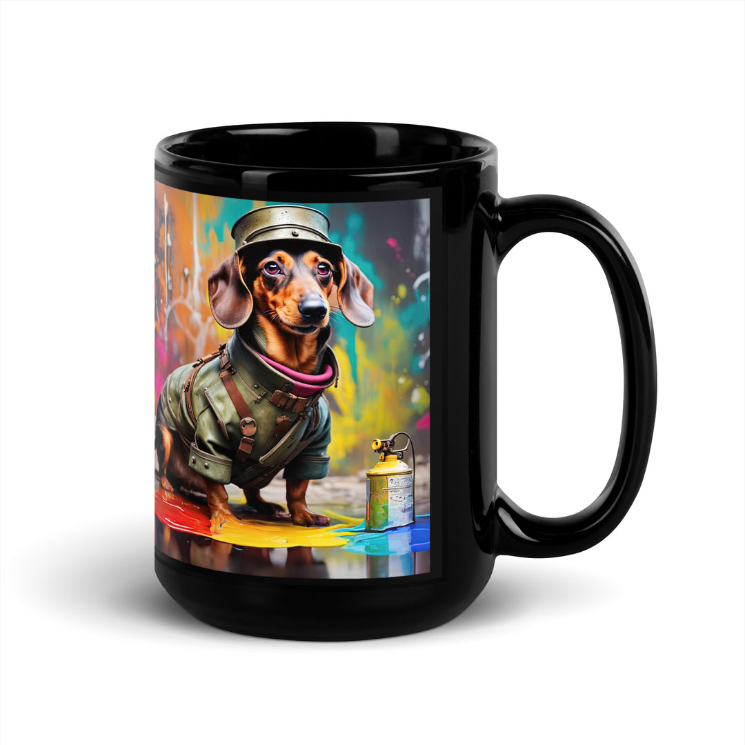 Dachshund- Black Glossy Mug v5