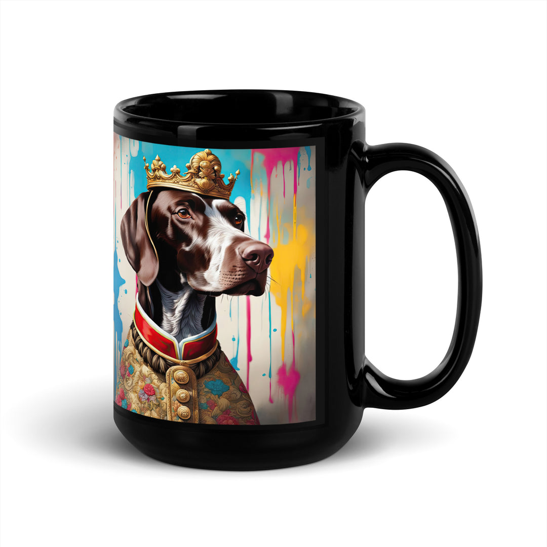 German Shorthaired Pointer- Black Glossy Mug