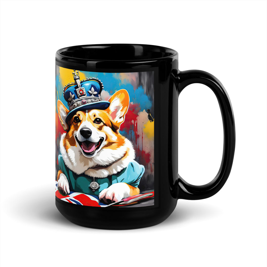 Pembroke Welsh Corgi- Black Glossy Mug v2