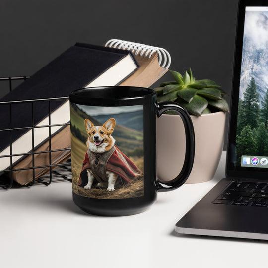 Pembroke Welsh Corgi- Black Glossy Mug v4