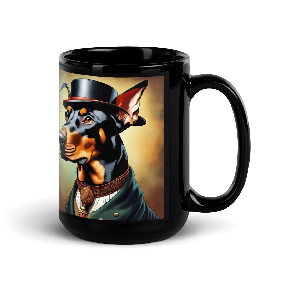 Doberman Pinscher- Black Glossy Mug v3