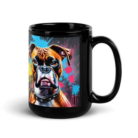 Boxer- Black Glossy Mug