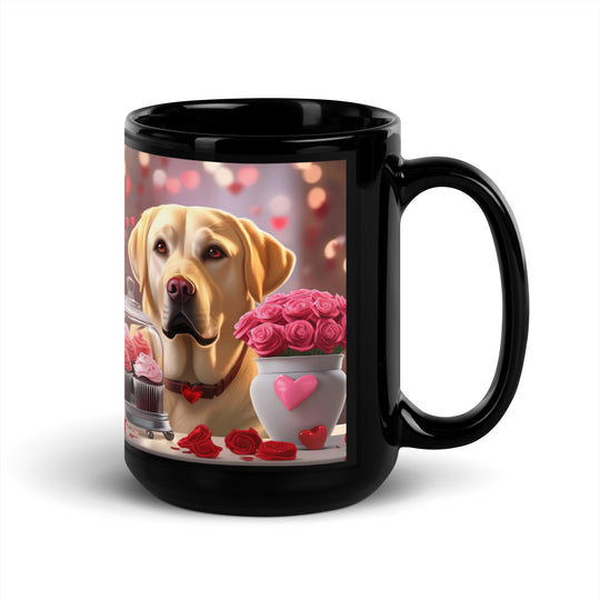 Labrador Retriever Romantic- Black Glossy Mug v2