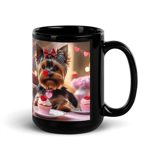 Yorkshire Terrier Romantic- Black Glossy Mug