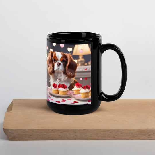 Cavalier King Charles Spaniel Romantic- Black Glossy Mug v2