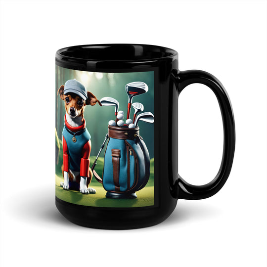 Chiweenie Golfer- Black Glossy Mug