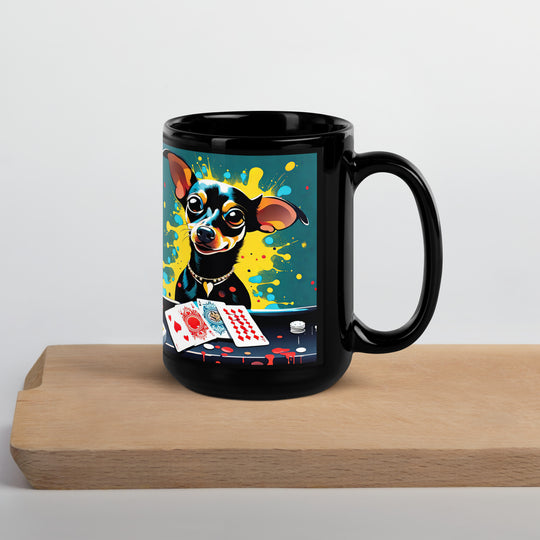 Chiweenie General- Black Glossy Mug v6