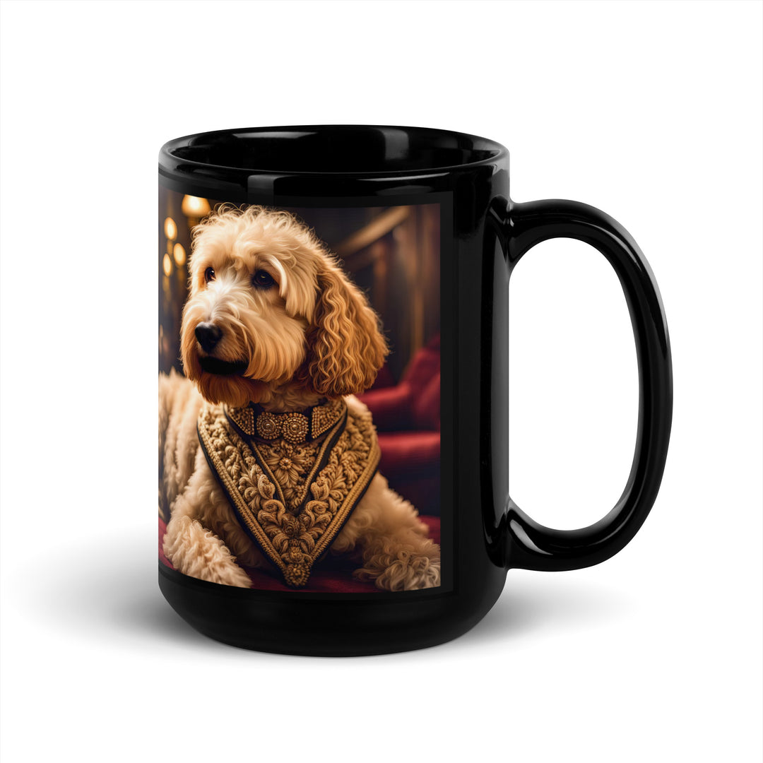 Goldendoodle- Black Glossy Mug v13