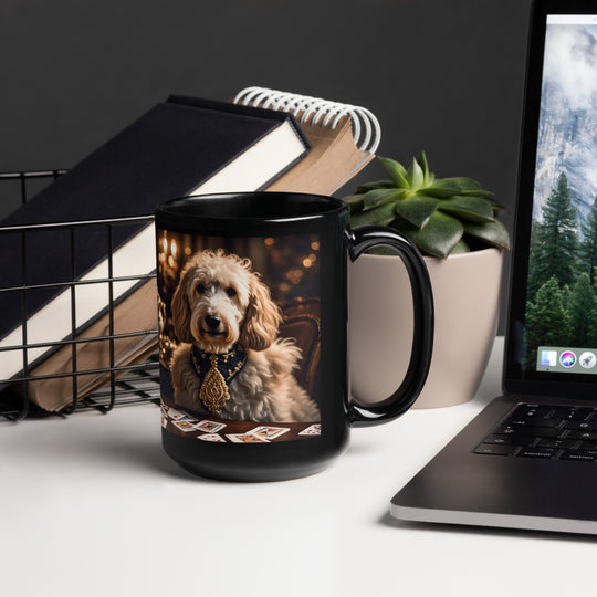 Goldendoodle- Black Glossy Mug v23
