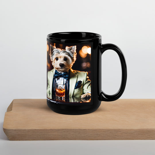 Morkie General- Black Glossy Mug