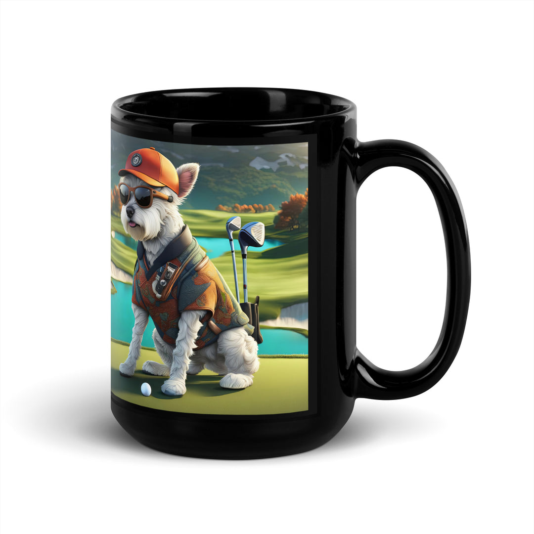 Pekapoo Golfer- Black Glossy Mug v13