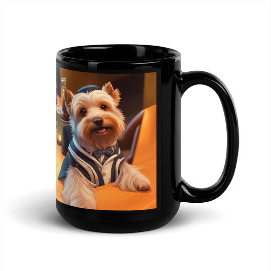 Yorkipoo General- Black Glossy Mug