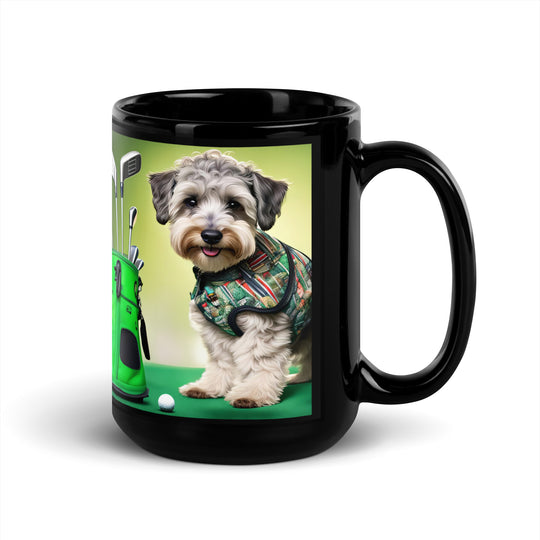 Schnoodle Golfer- Black Glossy Mug