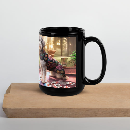 Schnoodle Golfer- Black Glossy Mug v8