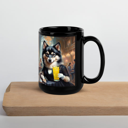 Pomsky General- Black Glossy Mug v14