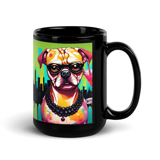 Puggle General- Black Glossy Mug v4