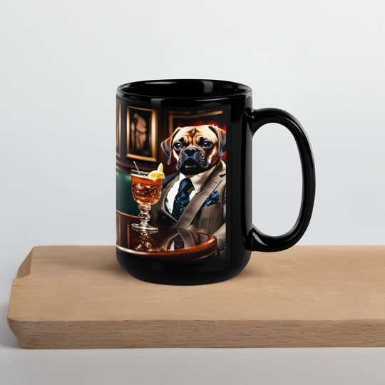 Puggle General- Black Glossy Mug v14